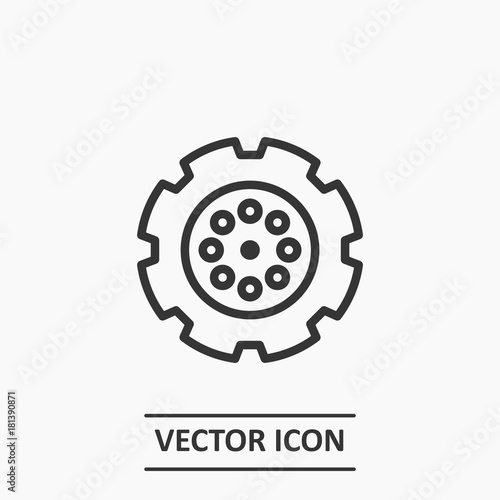 Outline tractor wheel icon illustration vector symbol