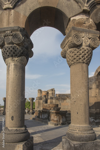 Ruins of Zvartnots (celestial angels) temple Armenia, Central Asia, photo