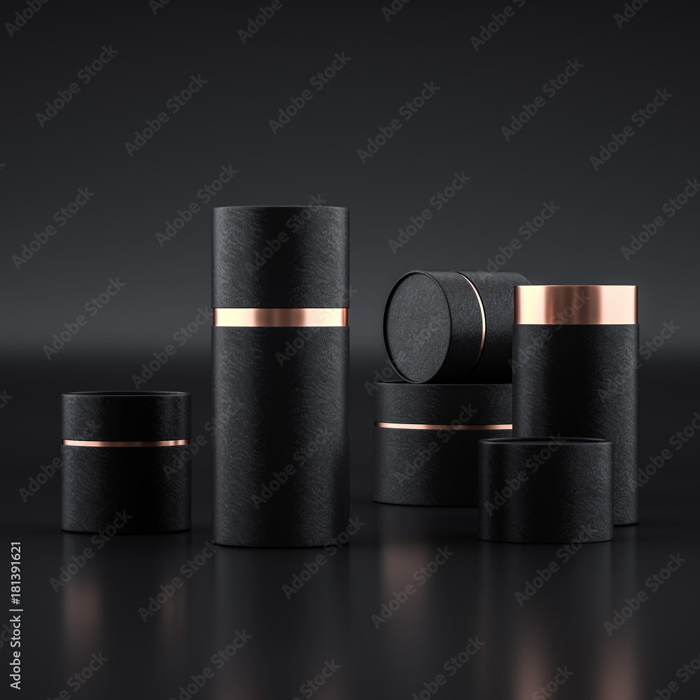 Mockup of open and closed paper can tubes Stock Illustration | Adobe Stock