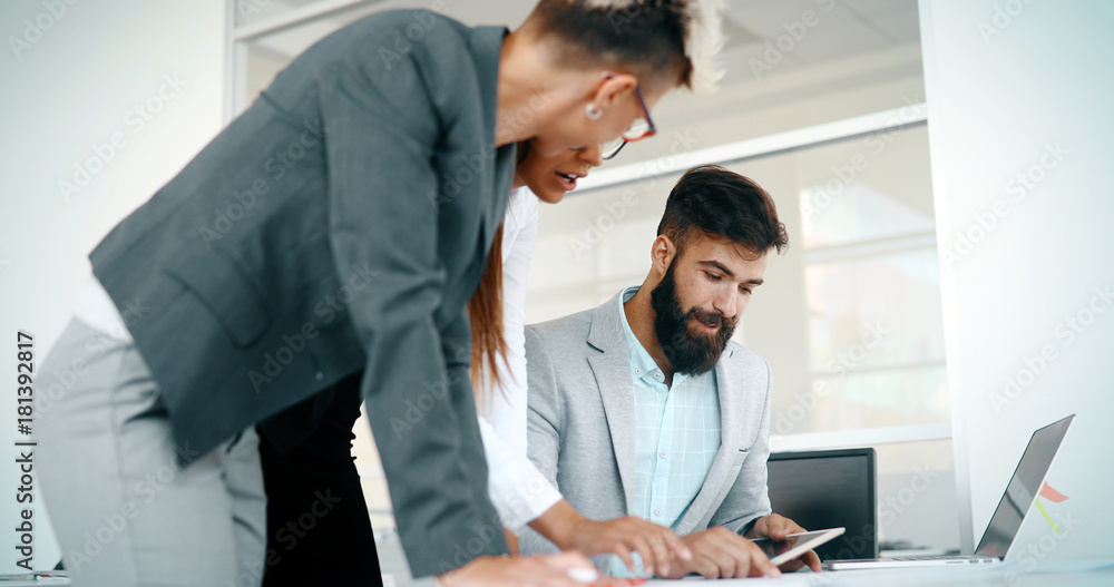 Business people working at modern business office Business people working at modern business office