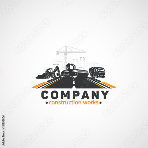 Construction heavy equipment of various types.
