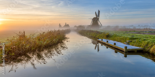 Colorful landscape of Windmill
