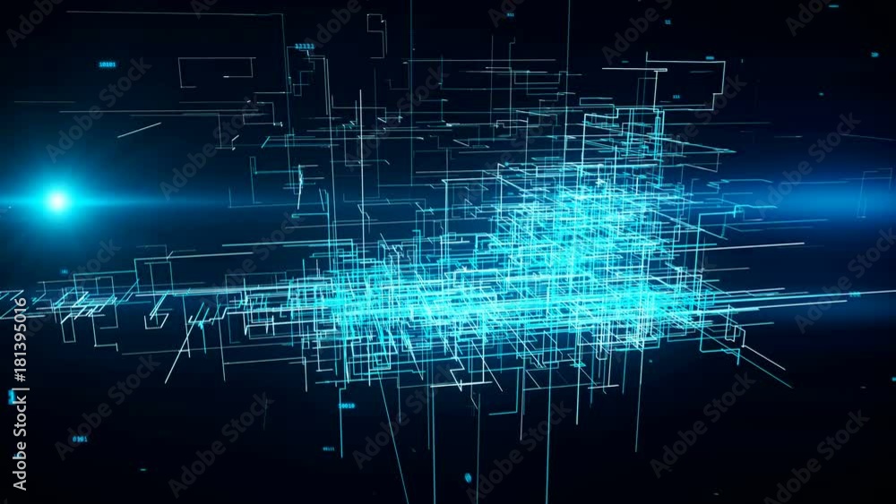 Animation of the global digital network growing with numbers flying. Animation of the global digital network growing with numbers flying.
