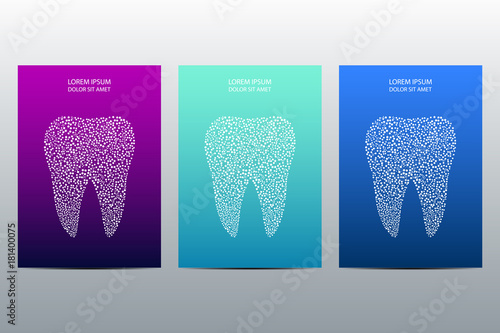 Cover or poster design with tooth background, vector illustration.