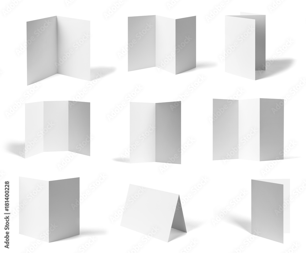 folded leaflet white blank paper template book desktop calendar