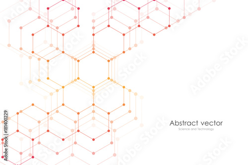 Abstract hexagonal background, science and technology concept, vector illustration.