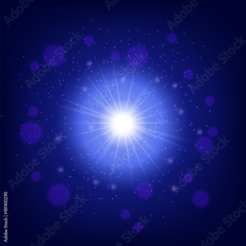 Vector Light effect on blue background