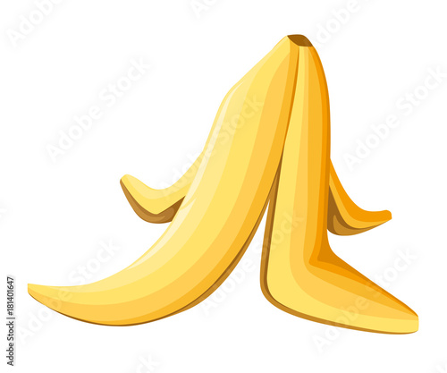 Banana peel on a white background. Vector illustration. on white background Web site page and mobile app design for game