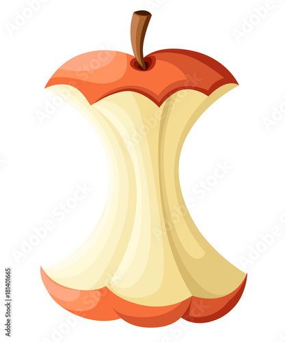 Bitten apple, whole, half and slice isolated on white background Web site page and mobile app design.
