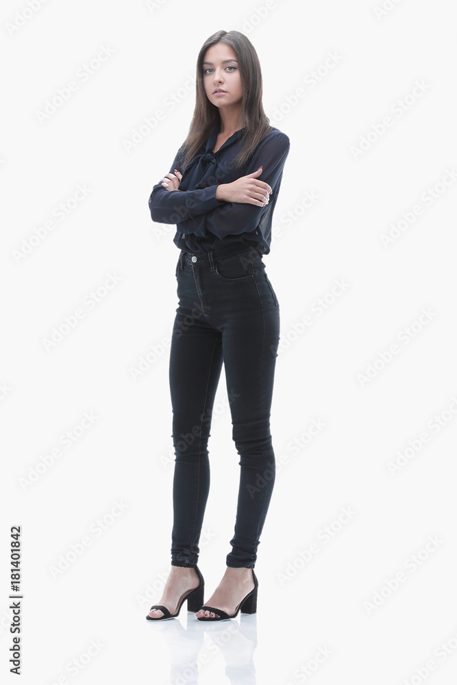 Young confident business woman. full-length portrait Young confident business woman. full-length portrait