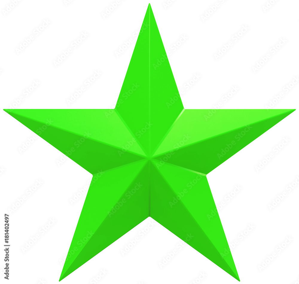 Christmas Star green - 5 point star - isolated on white Christmas Star green - 5 point star - isolated on white