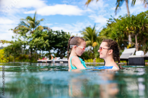 Mother and daughter at resort