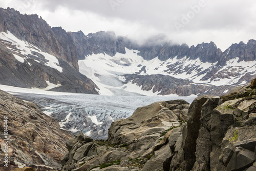 Rhone glacier in Switzerland in Alps