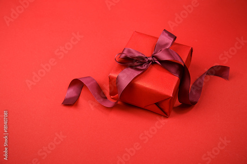 Arranged red giftbox on red