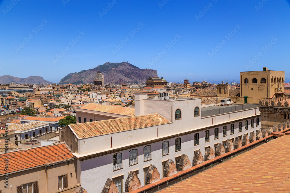Palermo, Sicily, Italy. View of the city from the roof of the Cathedral