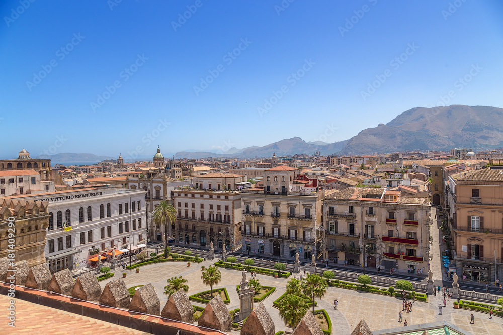 Palermo, Sicily, Italy. The view from the roof of the Cathedral