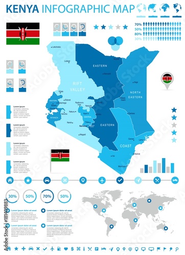 Chile - infographic map and flag - Detailed Vector Illustration