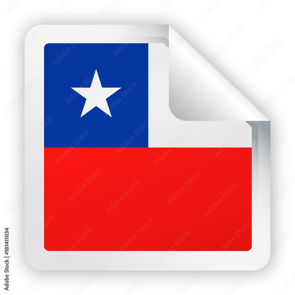 Chile Flag Vector Square Corner Paper Icon Chile Flag Vector Square Corner Paper Icon