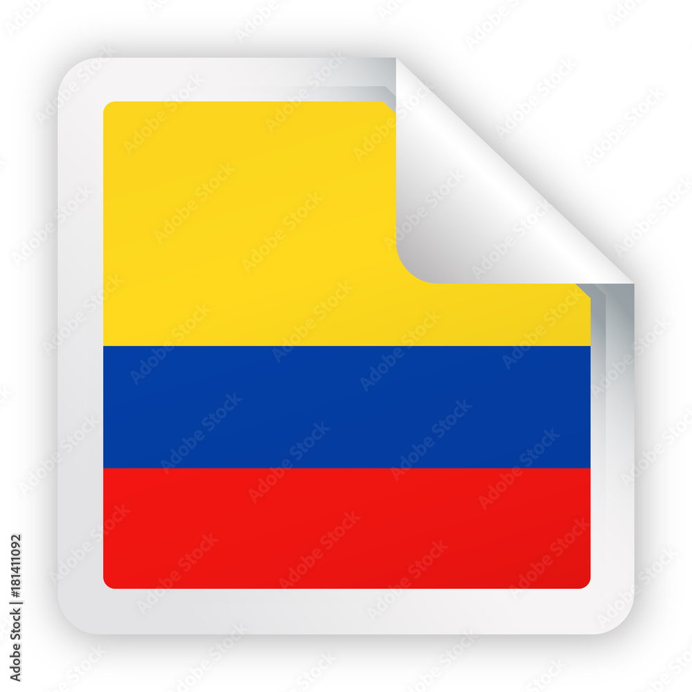 Colombia Flag Vector Square Corner Paper Icon Colombia Flag Vector Square Corner Paper Icon
