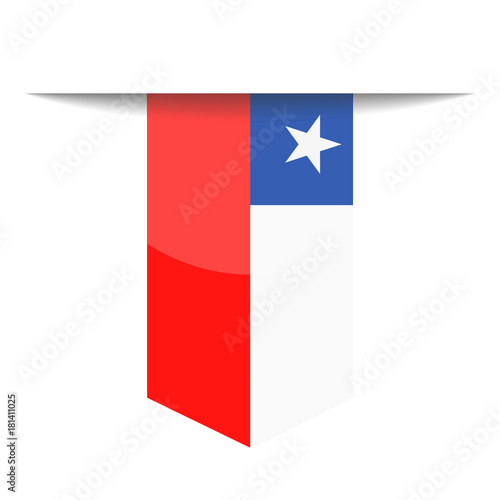 Chile Flag Vector Bookmark Icon
