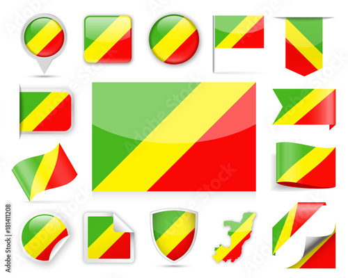 Congo Flag Vector Set