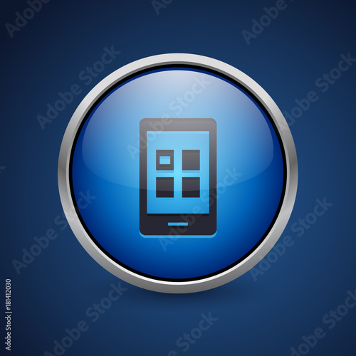 Push Button - Dark Blue Web Icon