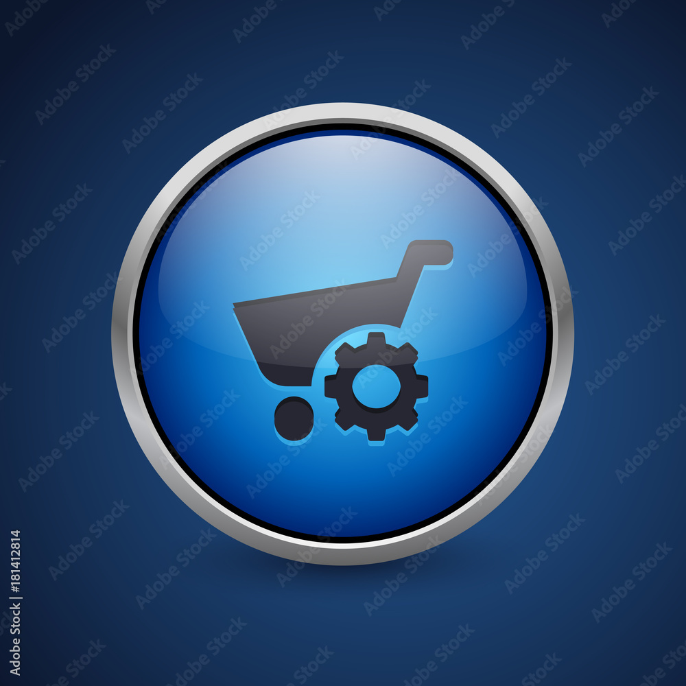 Push Button - Dark Blue Web Icon Push Button - Dark Blue Web Icon