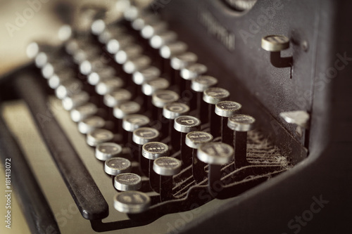 Vintage Typewriter Keys Selective Focus