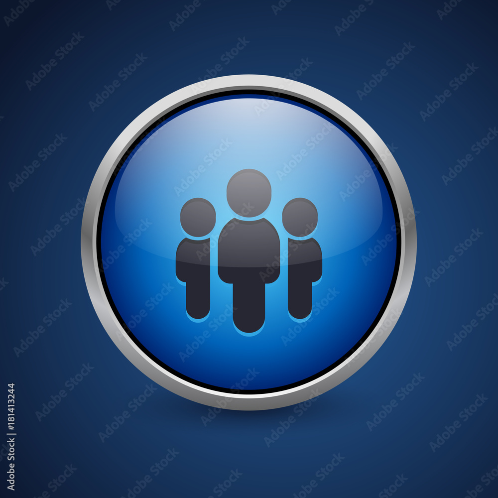Push Button - Dark Blue Web Icon