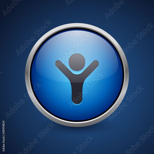Push Button - Dark Blue Web Icon