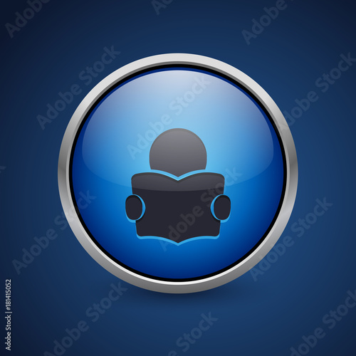 Push Button - Dark Blue Web Icon