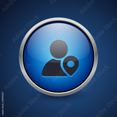 Push Button - Dark Blue Web Icon
