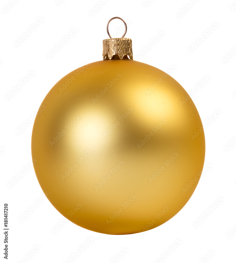 Gold christmas ball - obrazy, fototapety, plakaty 