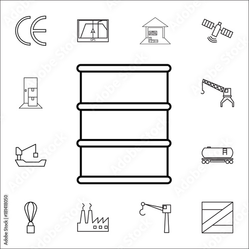 barrels icon. Set of Logistic icons. Premium quality graphic design. Signs, outline symbols collection, simple thin line icon for websites, web design, mobile app, info graphics icon