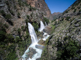 Mountain forest waterfall landscape. Kapuzbasi waterfall in Kayseri, Turkey