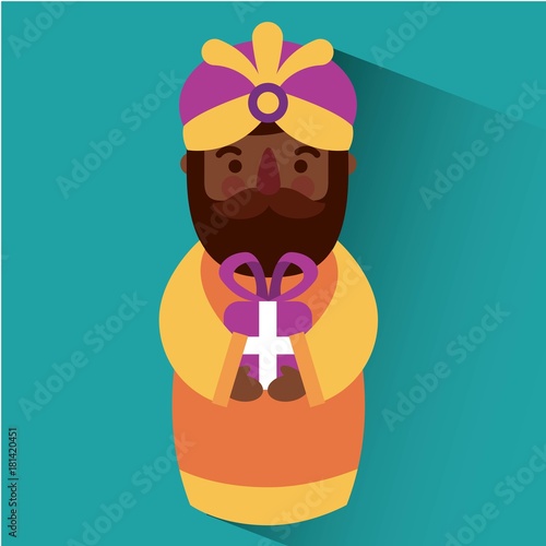 wise king christmas celebration bring presents to jesus vector illustration photo