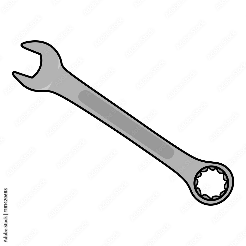 Cartoon Wrench Vector Illustration Stock Vector Adobe Stock