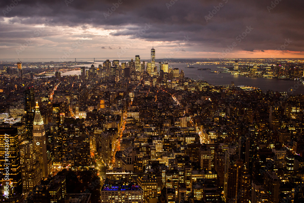 New york city skyline sunset New york city skyline sunset