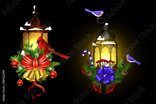 Christmas decoration with street light