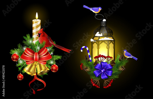 Christmas decoration with street light