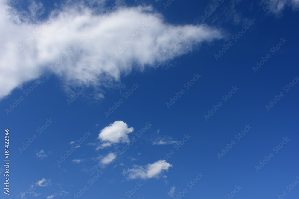 青空と雲「空想・雲のモンスターたち」（仲良く進む、共に歩む、共に生きる、家族愛、目的に向かって、人生プラン、ライフプラン、保険などのイメージ）