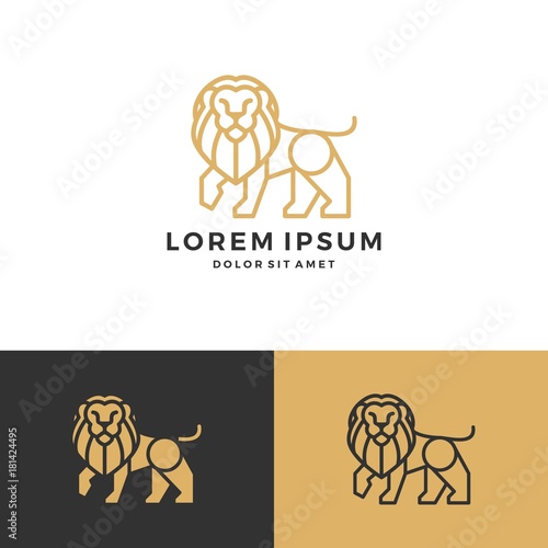lion logo vector icon line art outline download