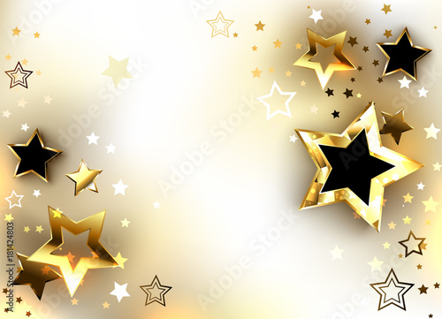 White background with gold stars