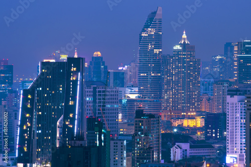 Photography Bangkok downtown at night.