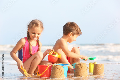 Cute children playing with ...
