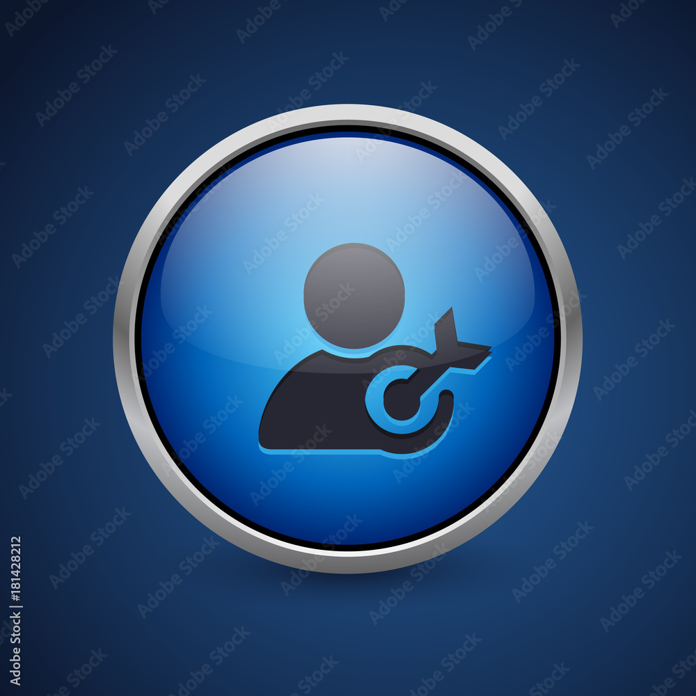 Push Button - Dark Blue Web Icon Push Button - Dark Blue Web Icon