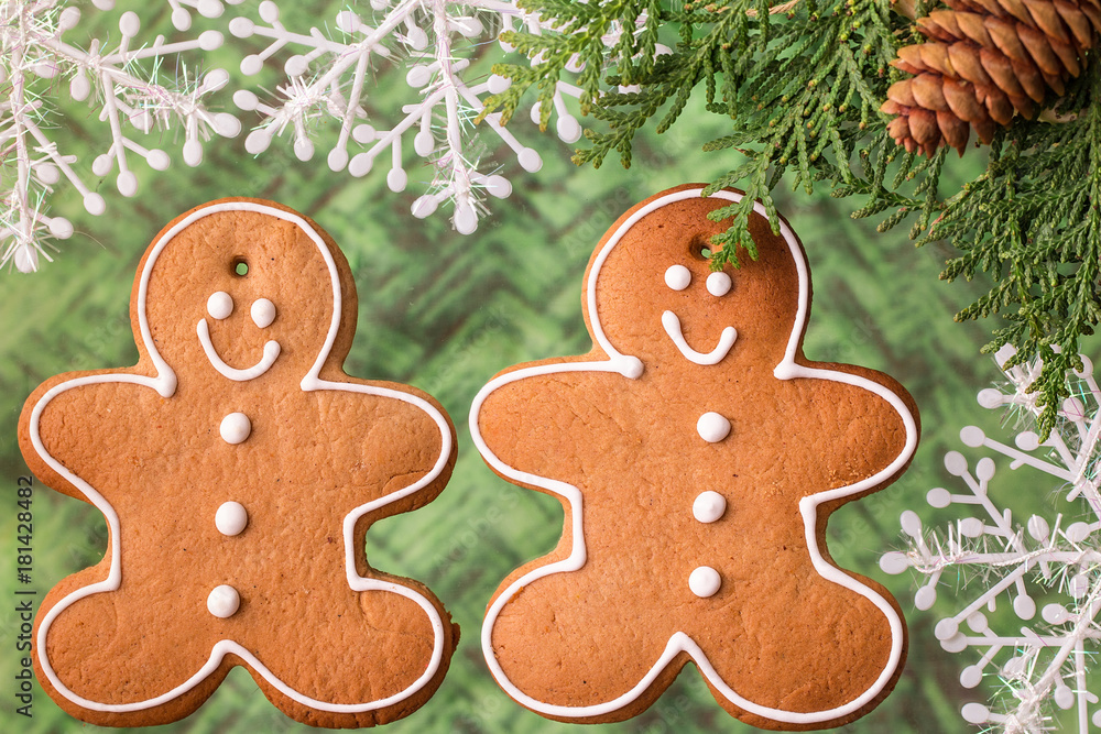 Gingerbread homemade man. Christmas Card Gingerbread homemade man. Christmas Card
