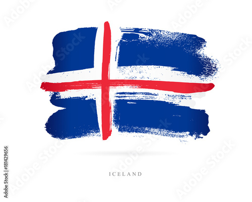 Flag of Iceland. Abstract concept