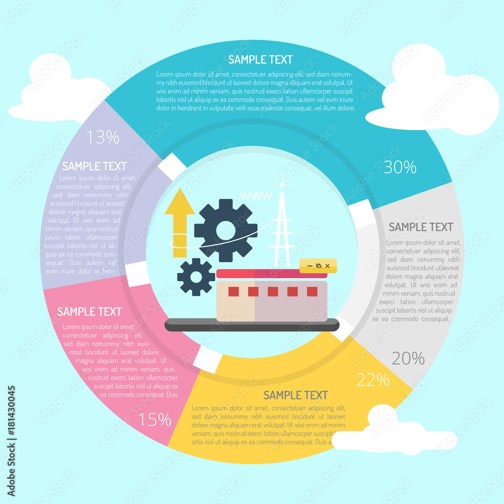 Setting Up Server Infographic Diagram Stock Vector | Adobe Stock