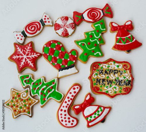 colorful christmas cookies.